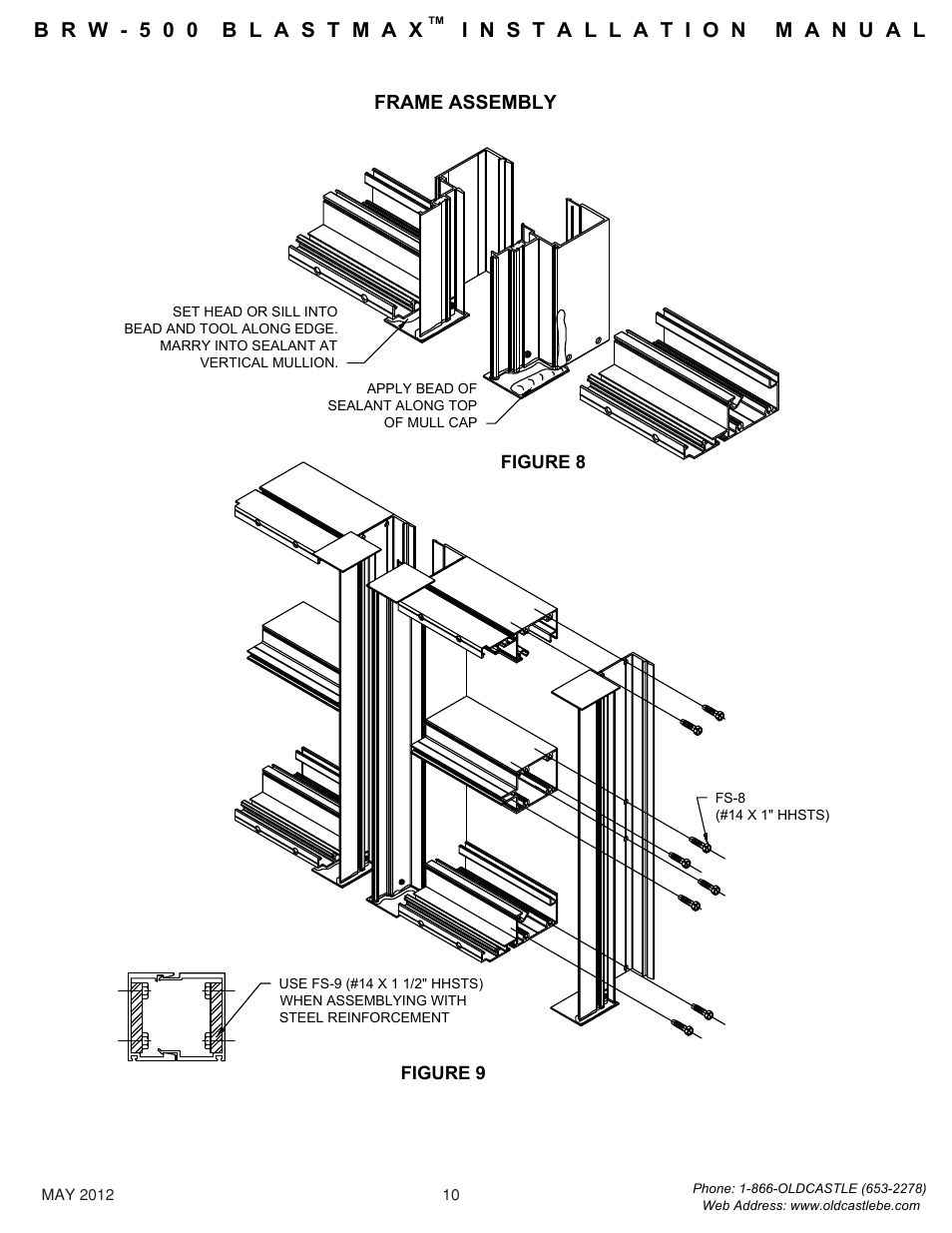 Frame-assembly, Frame assembly | Oldcastle BuildingEnvelope BRW-500 BlastMax User Manual | Page 11 / 22
