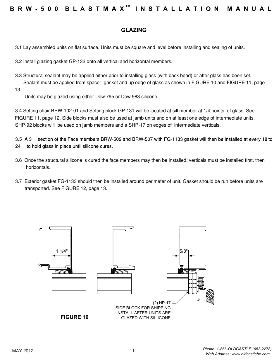 Glazing-sealing, Glazing | Oldcastle BuildingEnvelope BRW-500 BlastMax User Manual | Page 12 / 22
