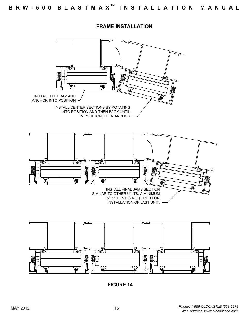 Frame-installation, Frame installation | Oldcastle BuildingEnvelope BRW-500 BlastMax User Manual | Page 16 / 22