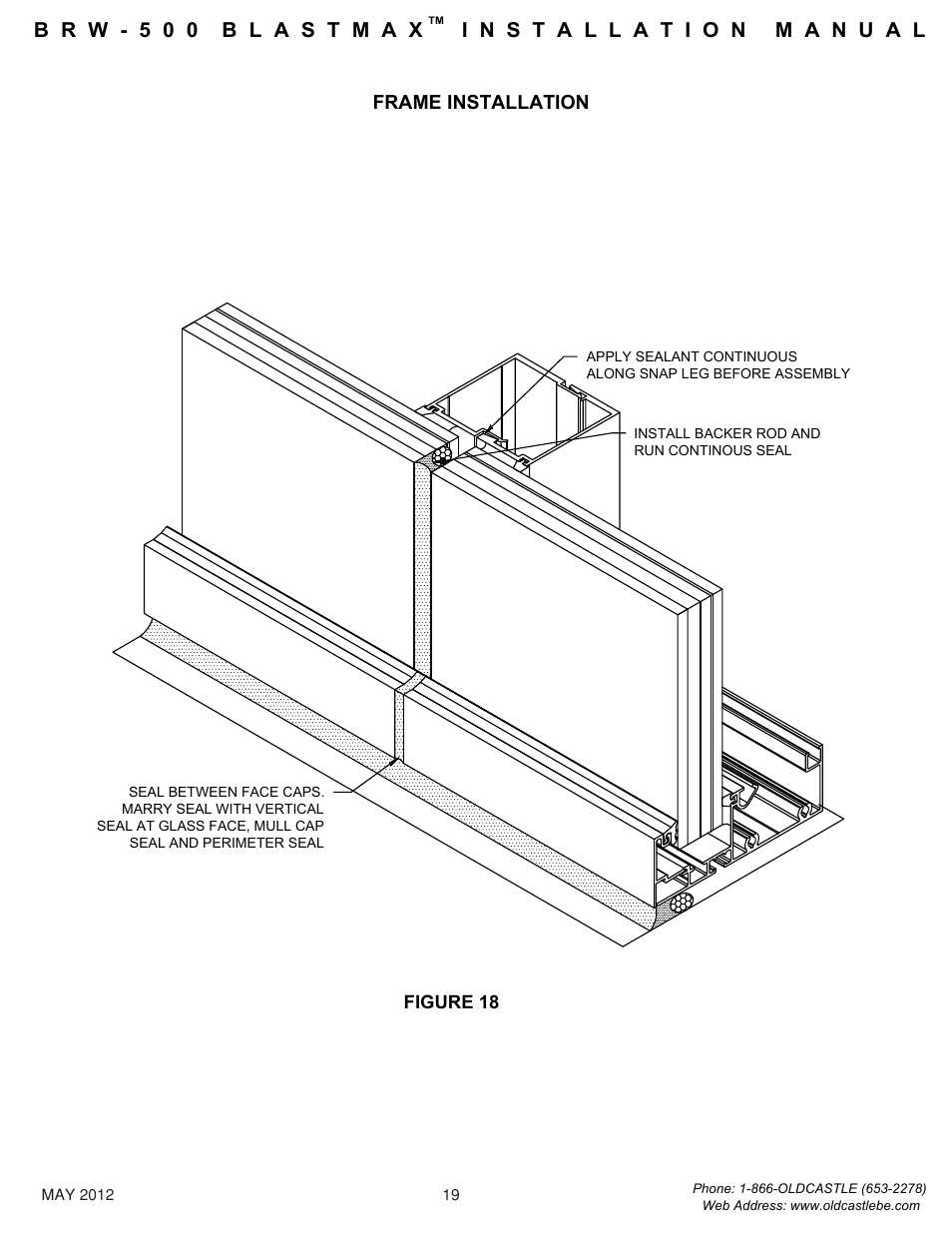 Glazing-detail-ssg, Frame installation | Oldcastle BuildingEnvelope BRW-500 BlastMax User Manual | Page 20 / 22