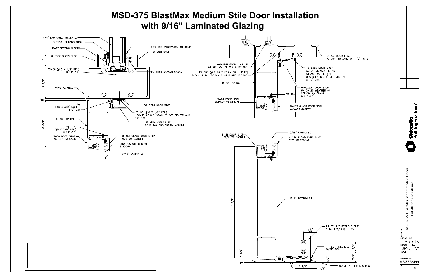 Oldcastle BuildingEnvelope MSD-375 BlastMax User Manual | Page 5 / 5