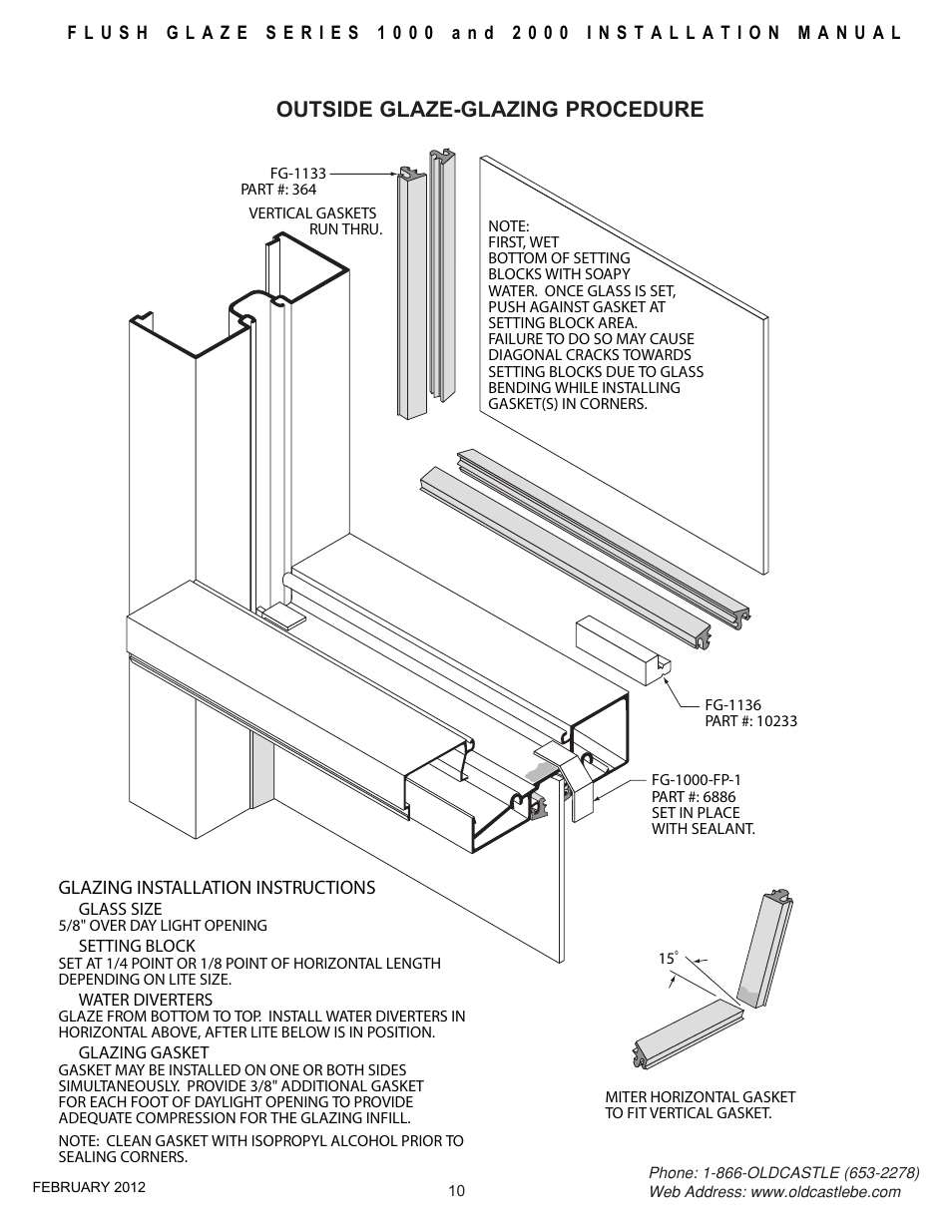 Glazing-outside-glz, Outside glaze-glazing procedure | Oldcastle BuildingEnvelope FG-2000 User Manual | Page 11 / 27