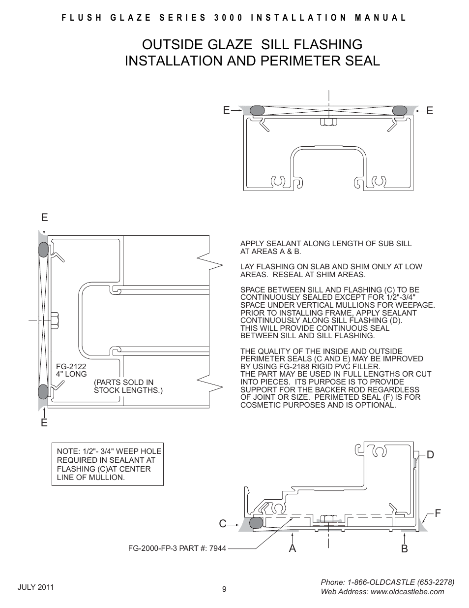 Outsideglz-sill-flashing, Da c b f | Oldcastle BuildingEnvelope FG-3000 User Manual | Page 10 / 30