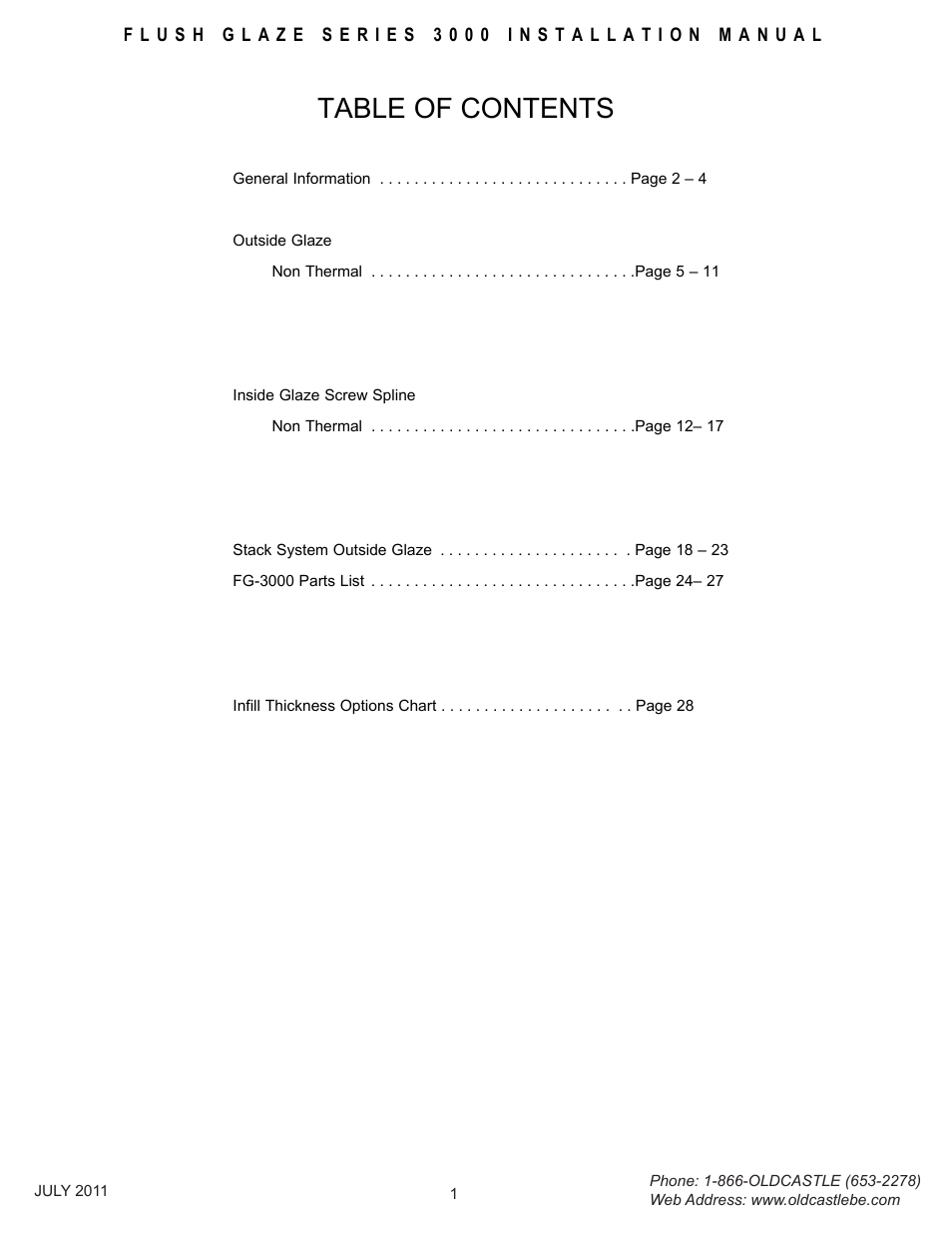 Oldcastle BuildingEnvelope FG-3000 User Manual | Page 2 / 30