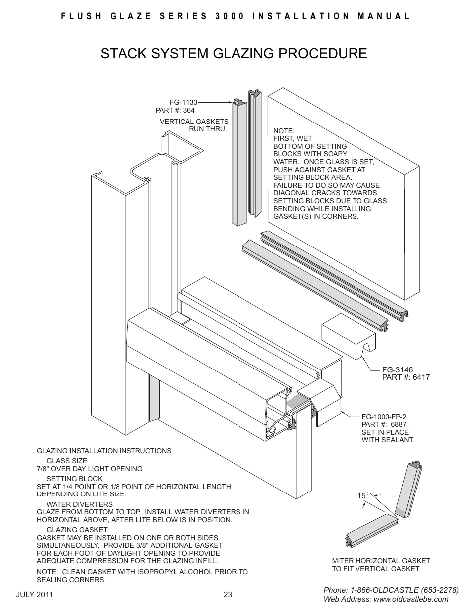 Stack-glazing, Stack system glazing procedure | Oldcastle BuildingEnvelope FG-3000 User Manual | Page 24 / 30