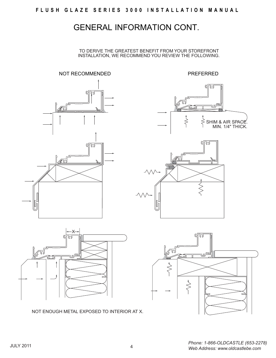 Installation-preference, General information cont | Oldcastle BuildingEnvelope FG-3000 User Manual | Page 5 / 30