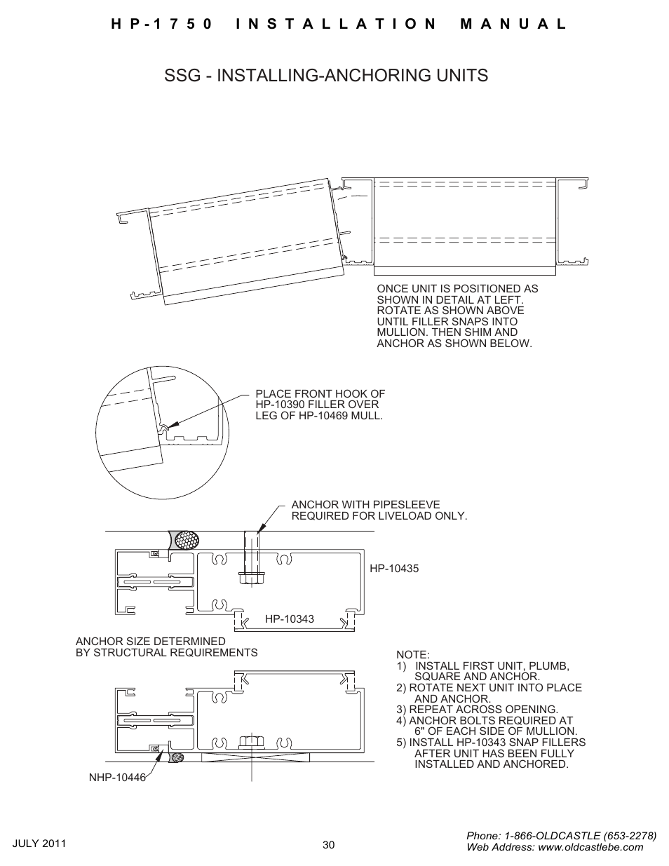 Ssg-installing-anchoring units, Ssg - installing-anchoring units | Oldcastle BuildingEnvelope HP-1750 User Manual | Page 30 / 42