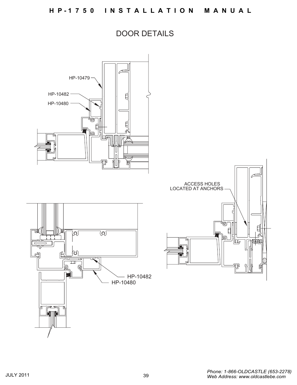 Door details | Oldcastle BuildingEnvelope HP-1750 User Manual | Page 39 / 42