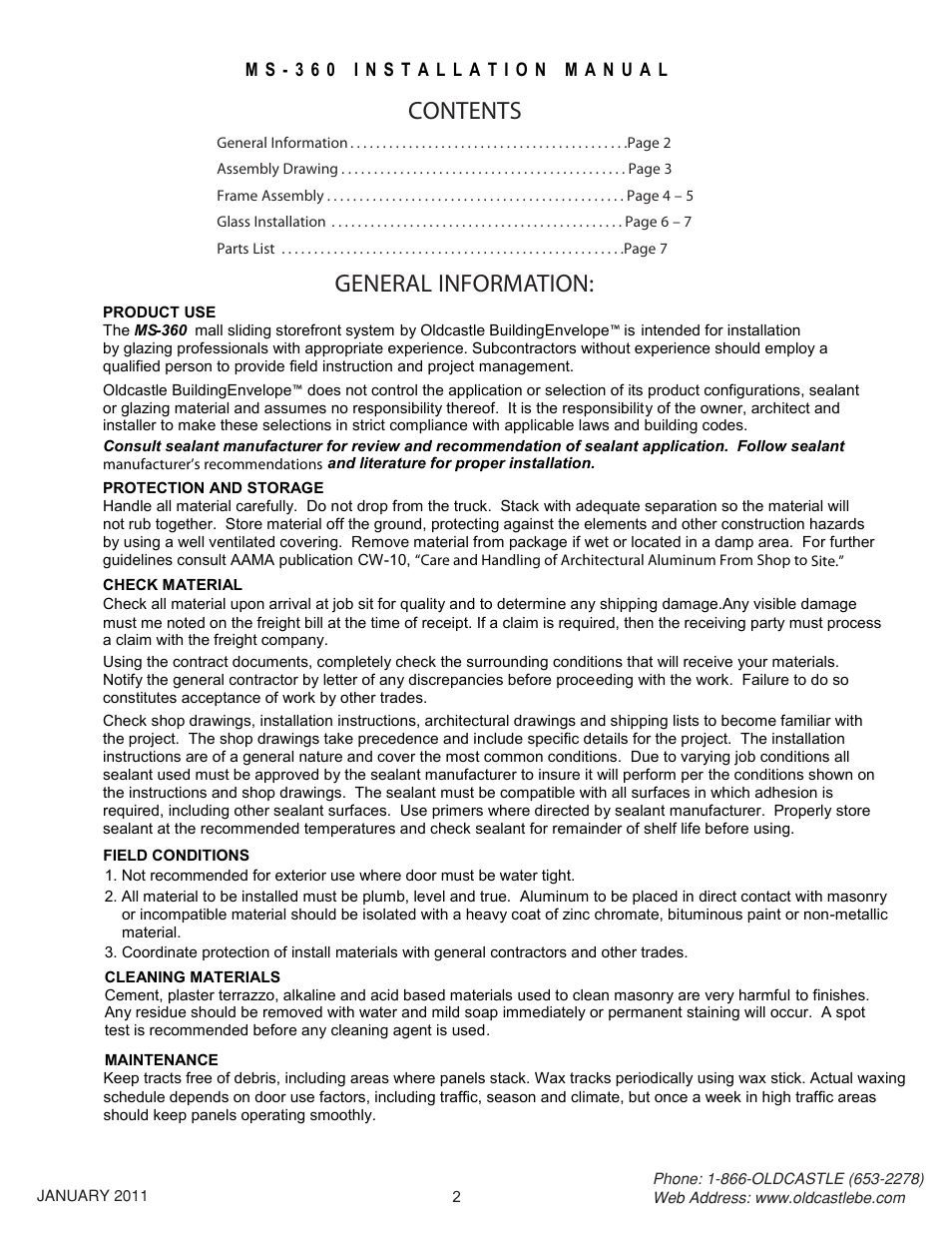 Oldcastle BuildingEnvelope MS-360 User Manual | Page 2 / 8