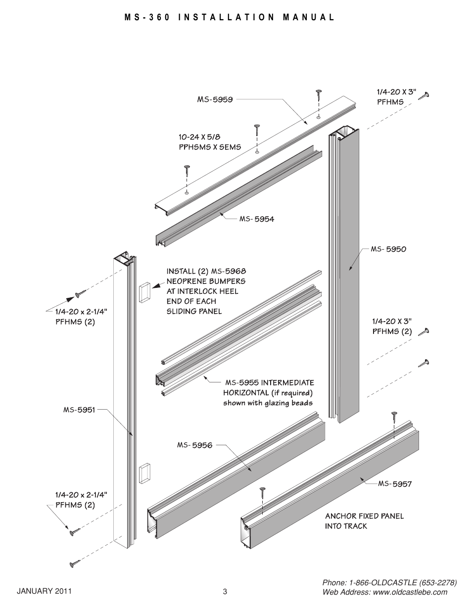 Frame assembly | Oldcastle BuildingEnvelope MS-360 User Manual | Page 3 / 8