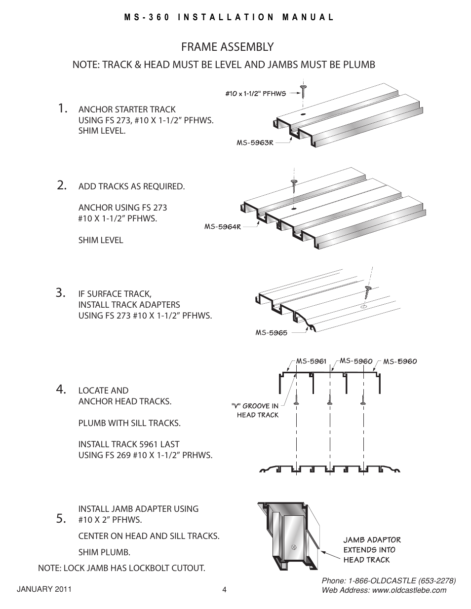 Frame assembly | Oldcastle BuildingEnvelope MS-360 User Manual | Page 4 / 8