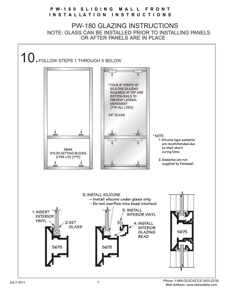 Pw180-glazing-instructions, Pw-180 glazing instructions | Oldcastle BuildingEnvelope PW-180 User Manual | Page 8 / 9