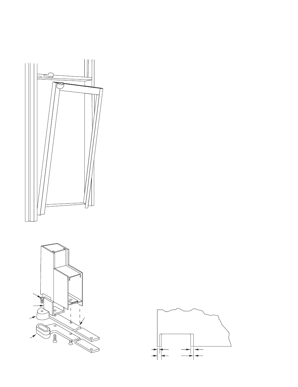 Install-center door-w-floor closer, Installation of offset hung door with floor closer, Figure 1 figure 2 figure 3 | Oldcastle BuildingEnvelope Standard Door and Frame User Manual | Page 24 / 31