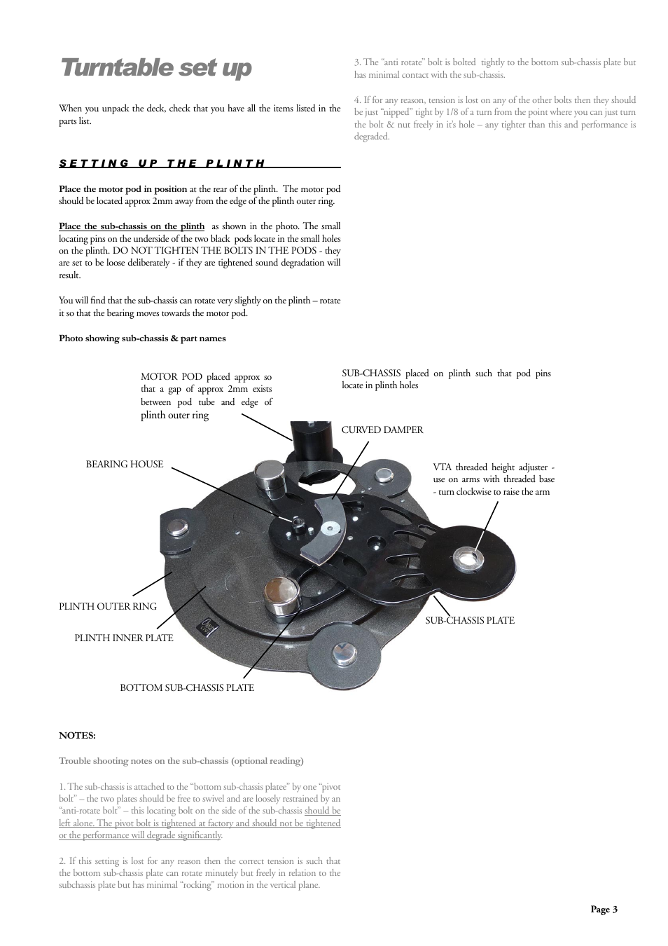 Turntable set up | Origin Live Aurora Gold Platter Driven User Manual | Page 3 / 12