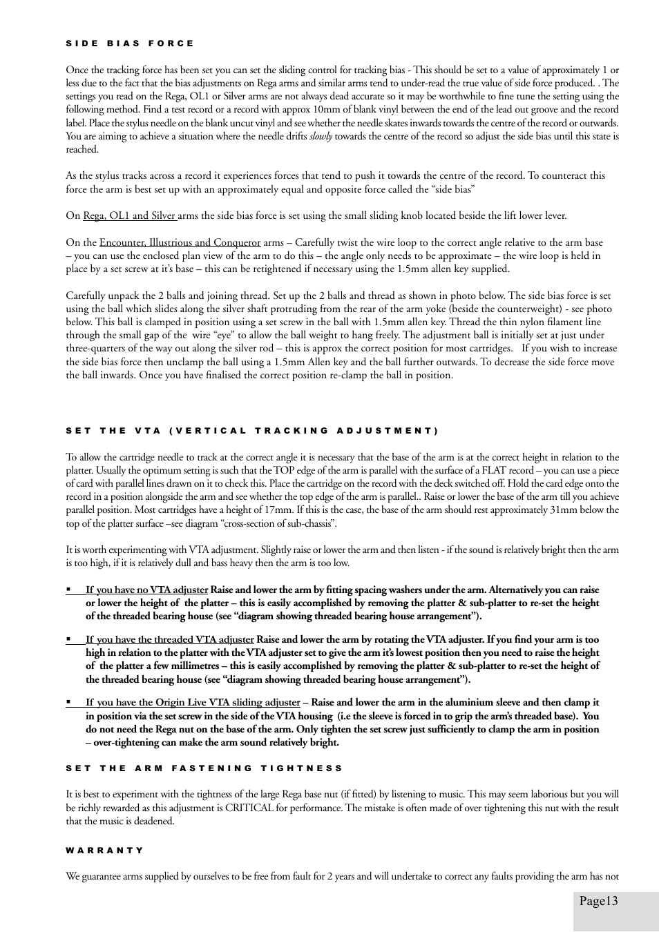 Page13 | Origin Live Resolution MKI User Manual | Page 13 / 18