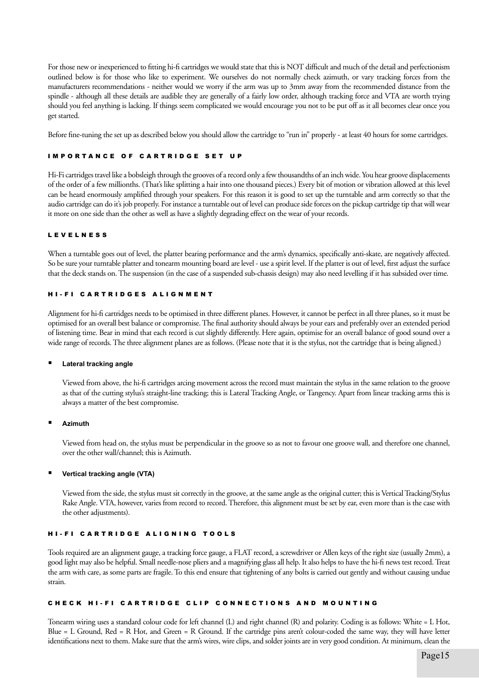 Page15 | Origin Live Resolution MKI User Manual | Page 15 / 18