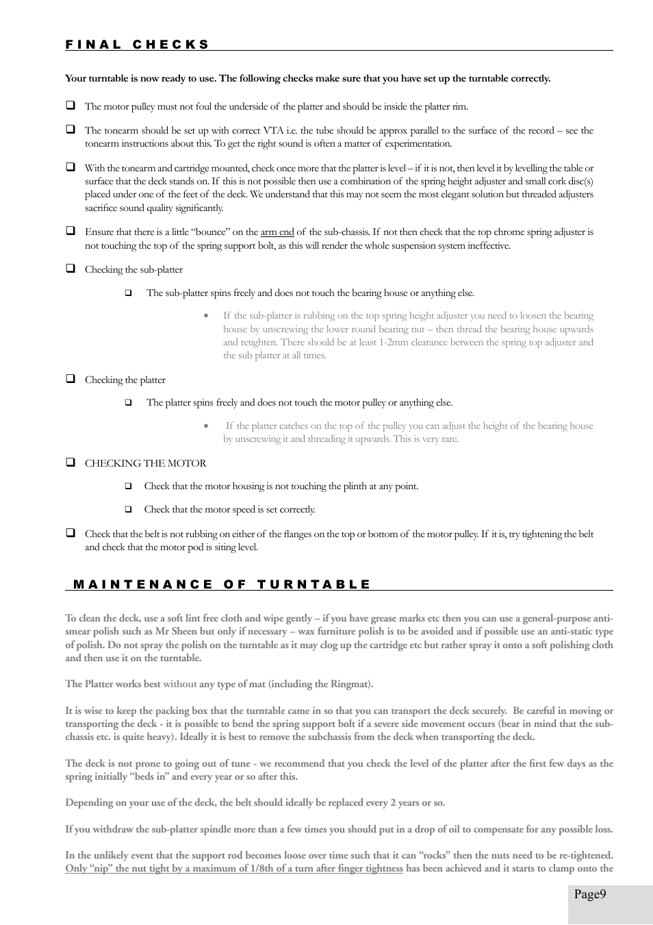 Origin Live Resolution MKI User Manual | Page 9 / 18