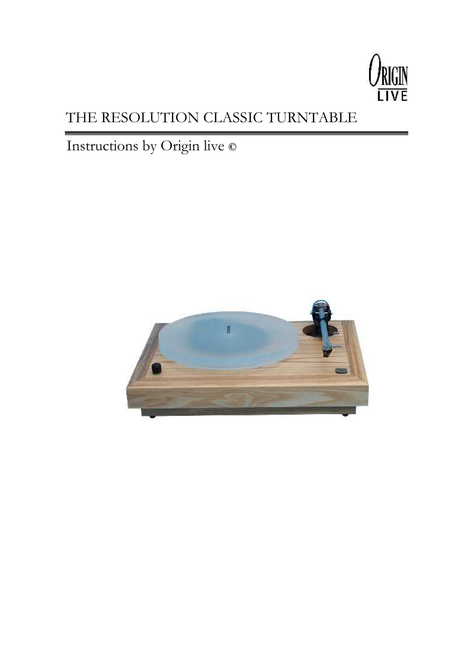 Origin Live Resolution Classic MKI User Manual | 23 pages