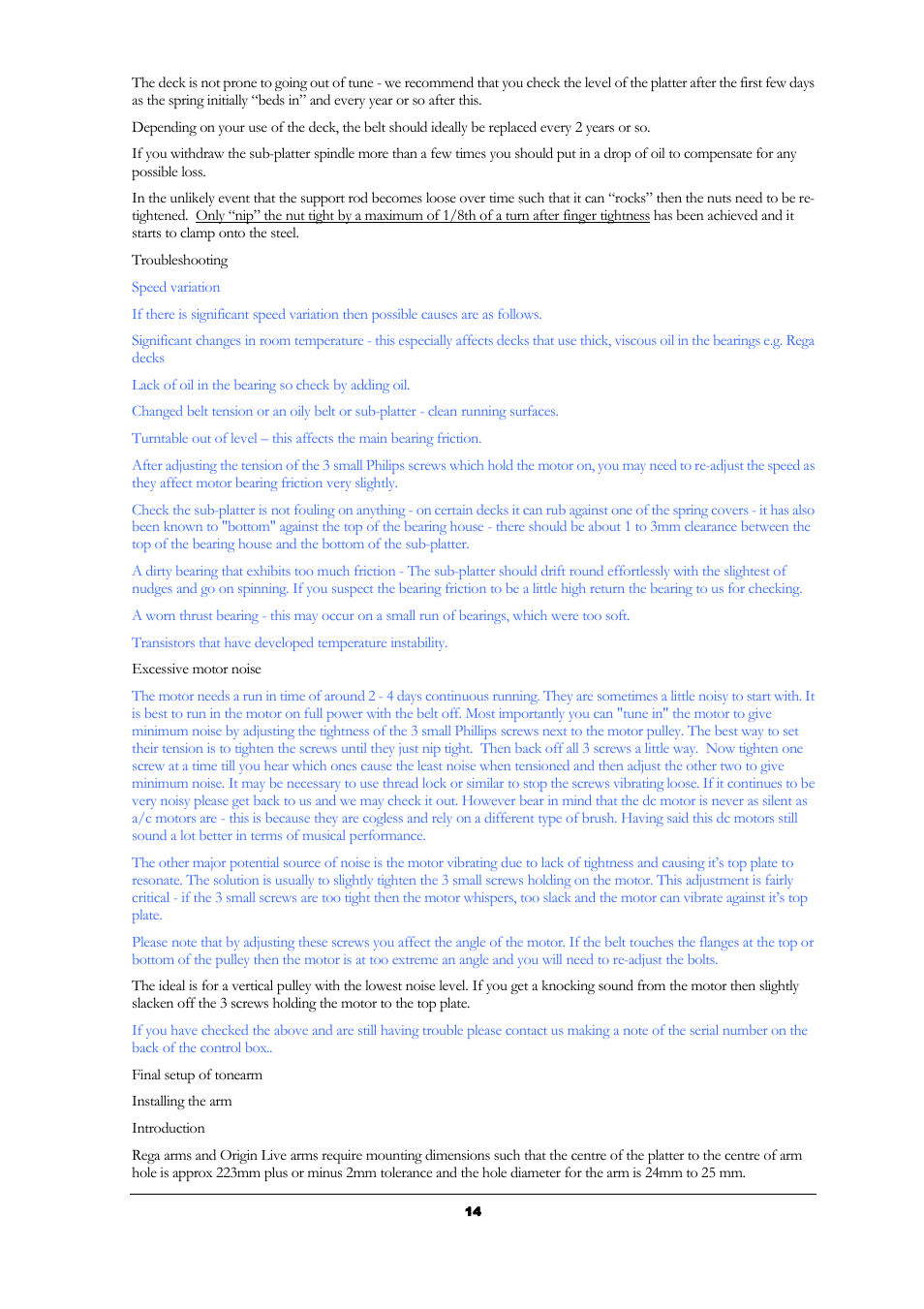Origin Live Resolution Classic MKI User Manual | Page 14 / 23