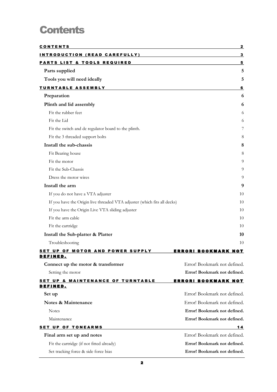 Origin Live Resolution Classic MKI User Manual | Page 2 / 23