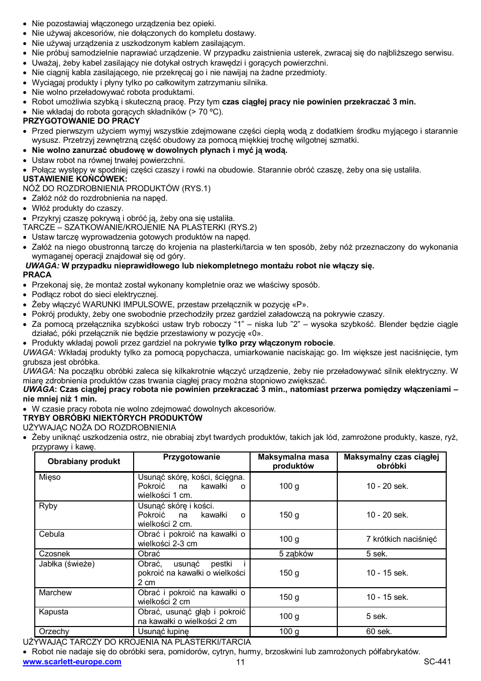 Scarlett SC-441 User Manual | Page 11 / 28