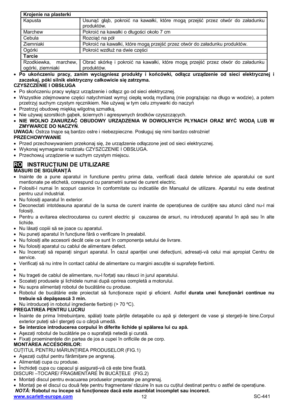 Scarlett SC-441 User Manual | Page 12 / 28