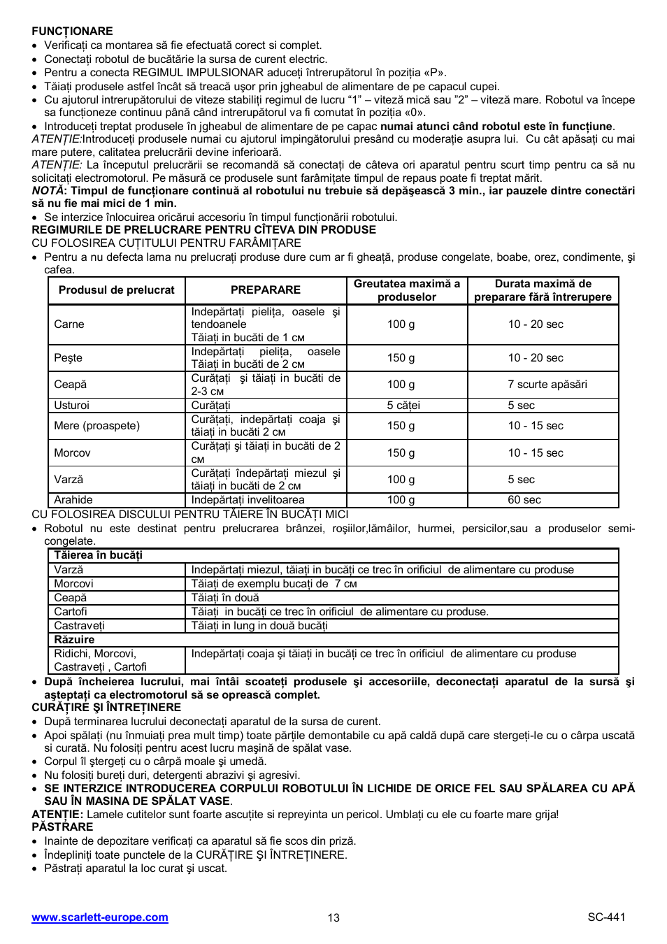 Scarlett SC-441 User Manual | Page 13 / 28