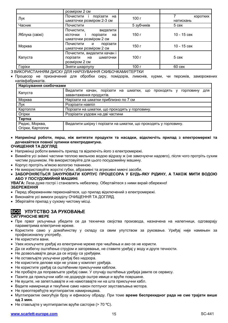 Scarlett SC-441 User Manual | Page 15 / 28