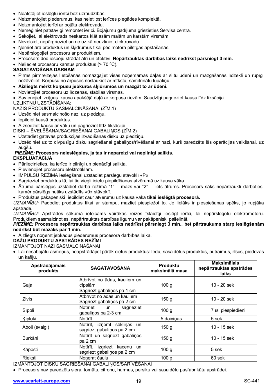 Scarlett SC-441 User Manual | Page 19 / 28