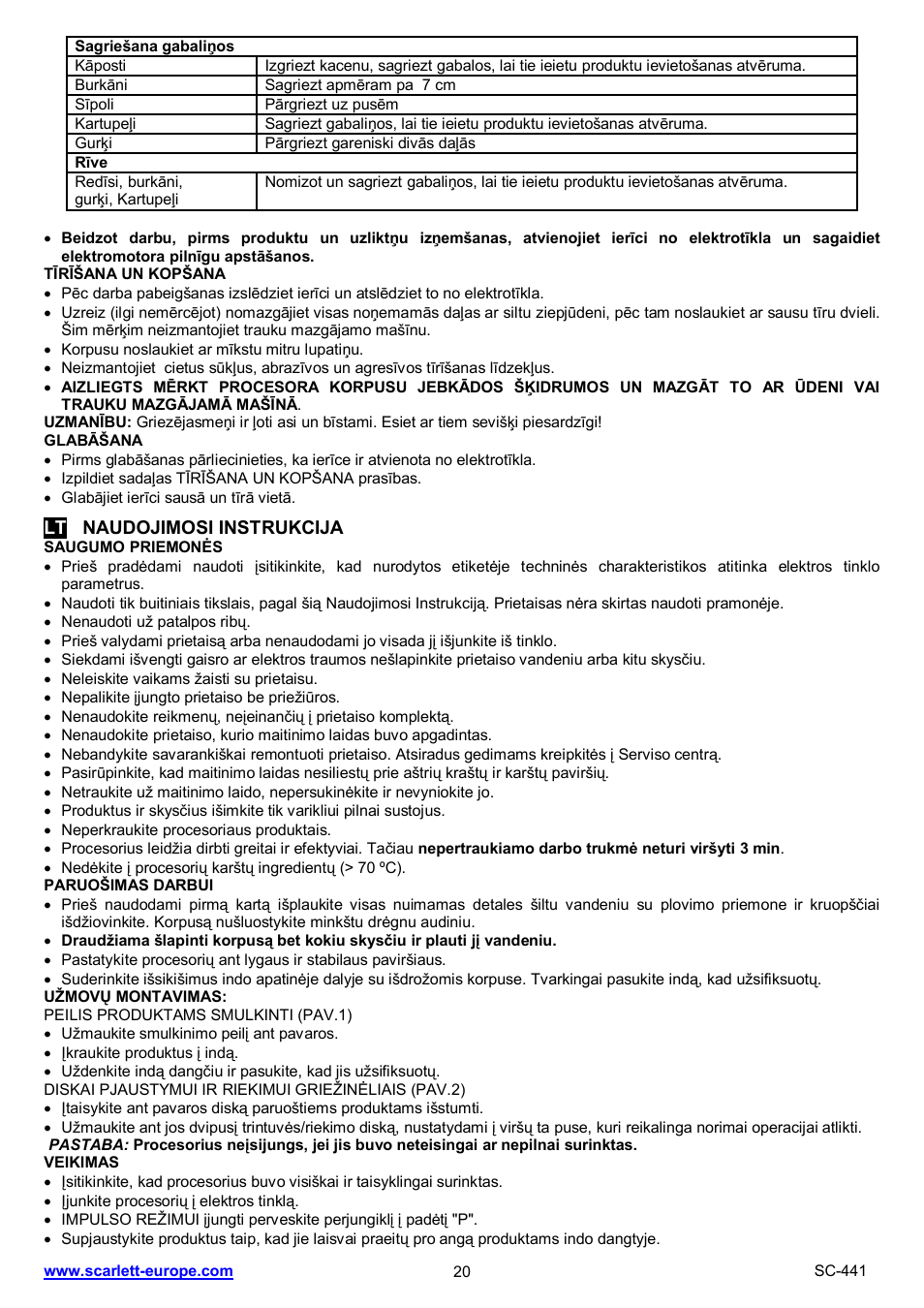 Scarlett SC-441 User Manual | Page 20 / 28