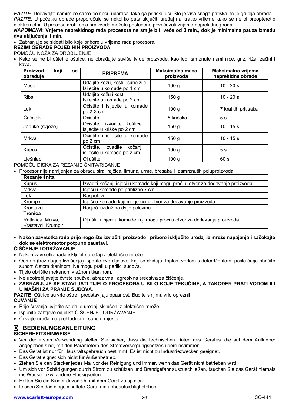 Scarlett SC-441 User Manual | Page 26 / 28