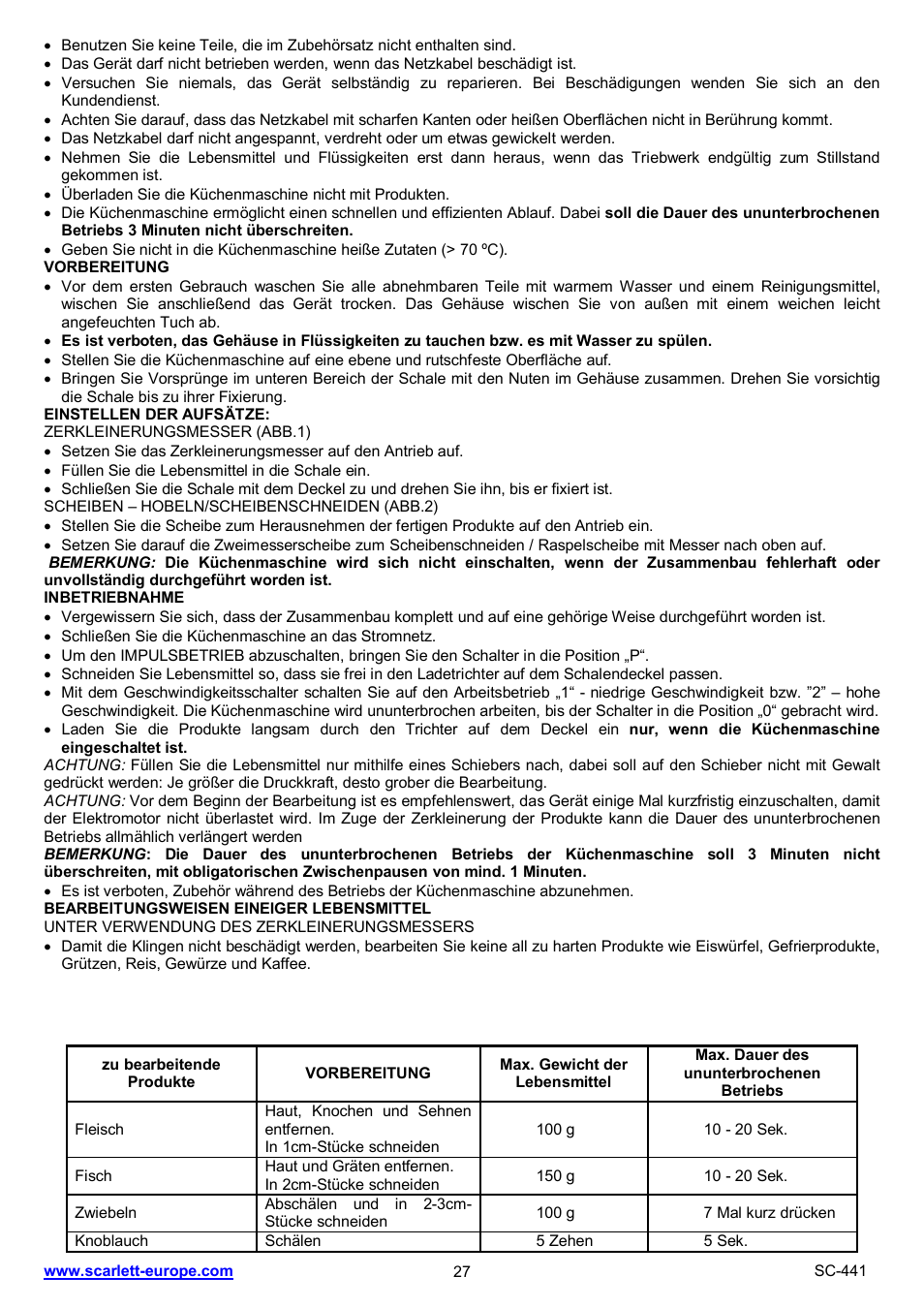 Scarlett SC-441 User Manual | Page 27 / 28