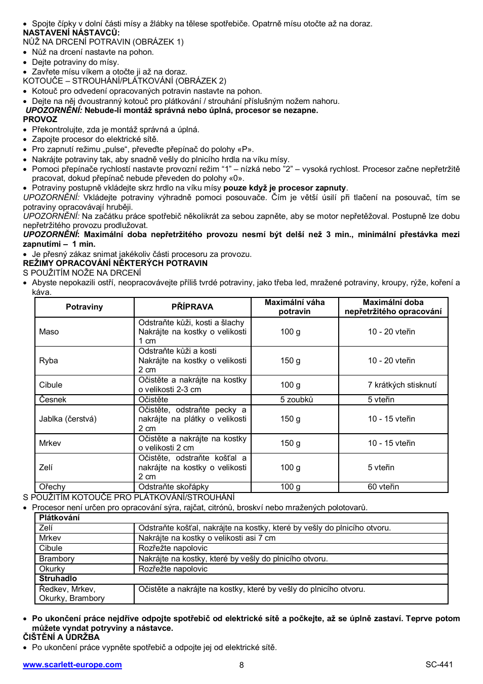 Scarlett SC-441 User Manual | Page 8 / 28