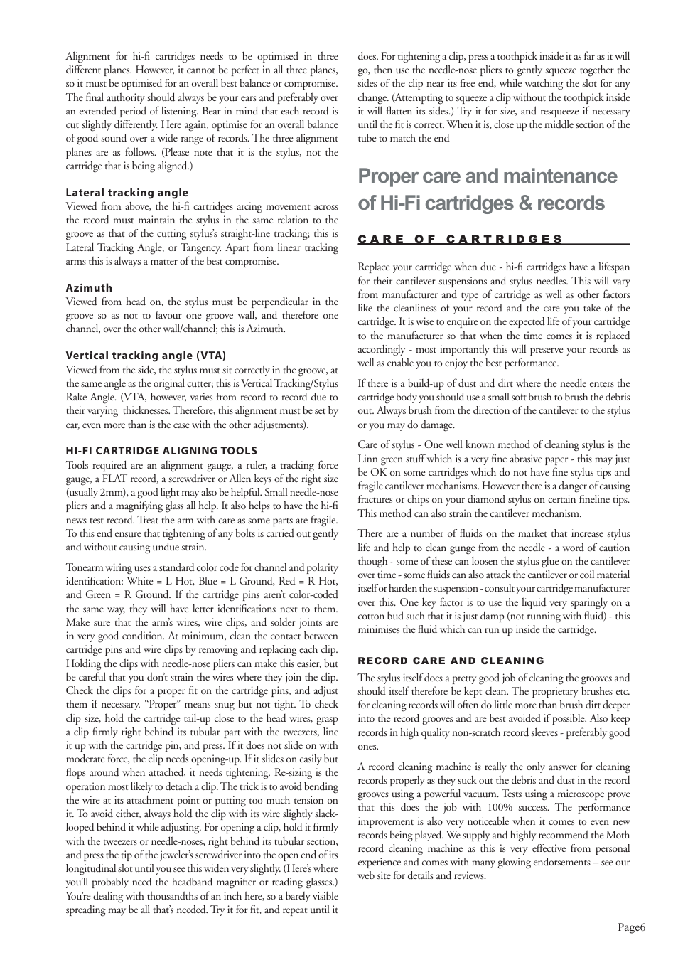 Origin Live All non dual pivot arms User Manual | Page 6 / 6