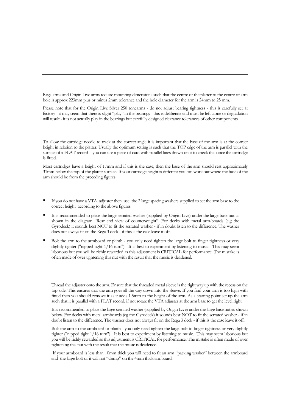 Origin Live Rega Modification Kits User Manual | Page 9 / 16