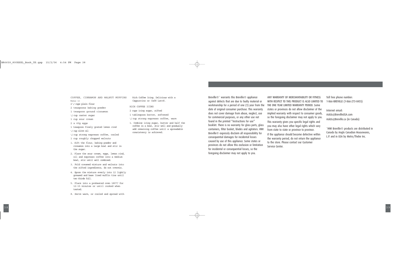 Breville ESPRESSO MACHINE User Manual | Page 20 / 60