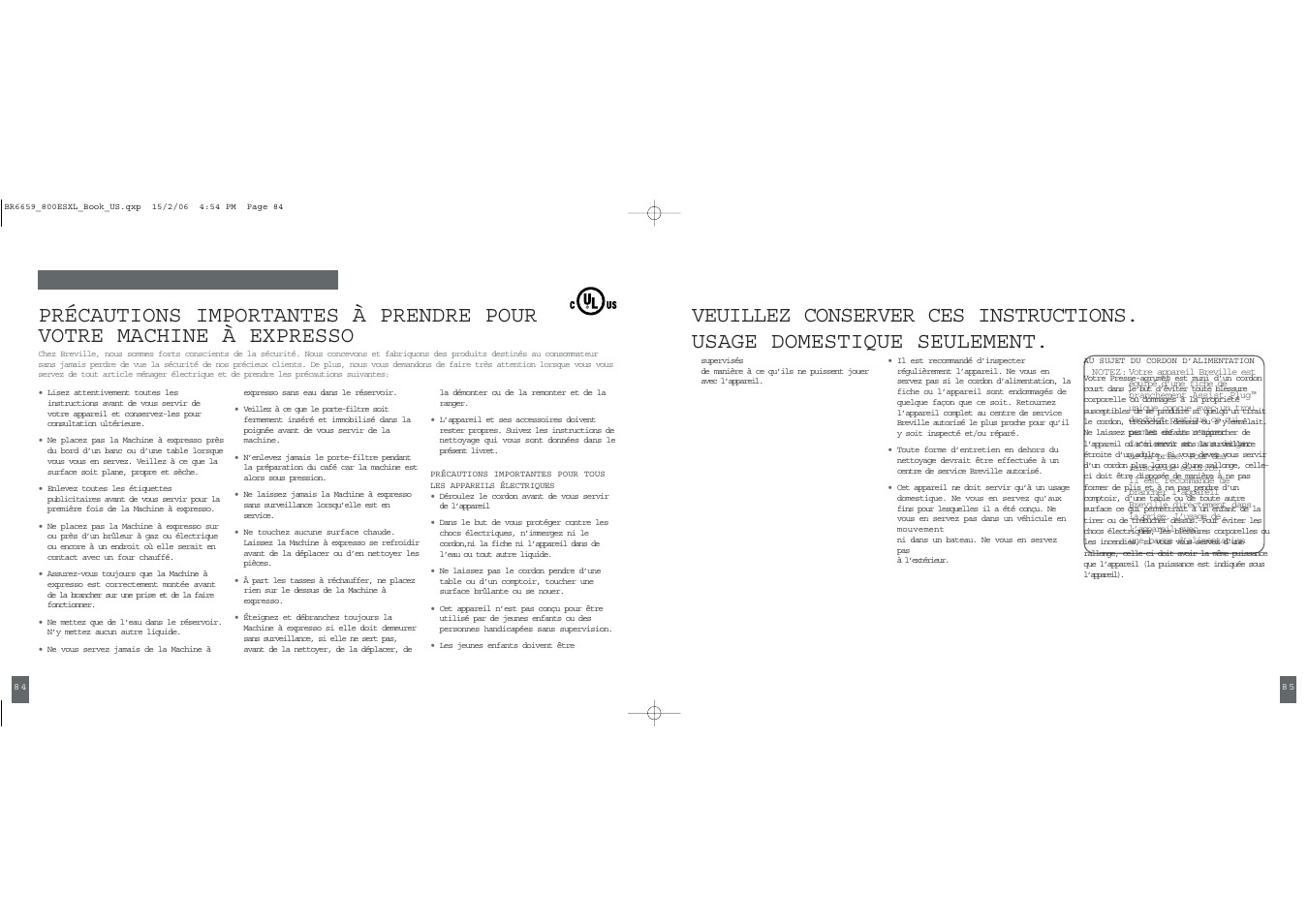 Breville ESPRESSO MACHINE User Manual | Page 43 / 60