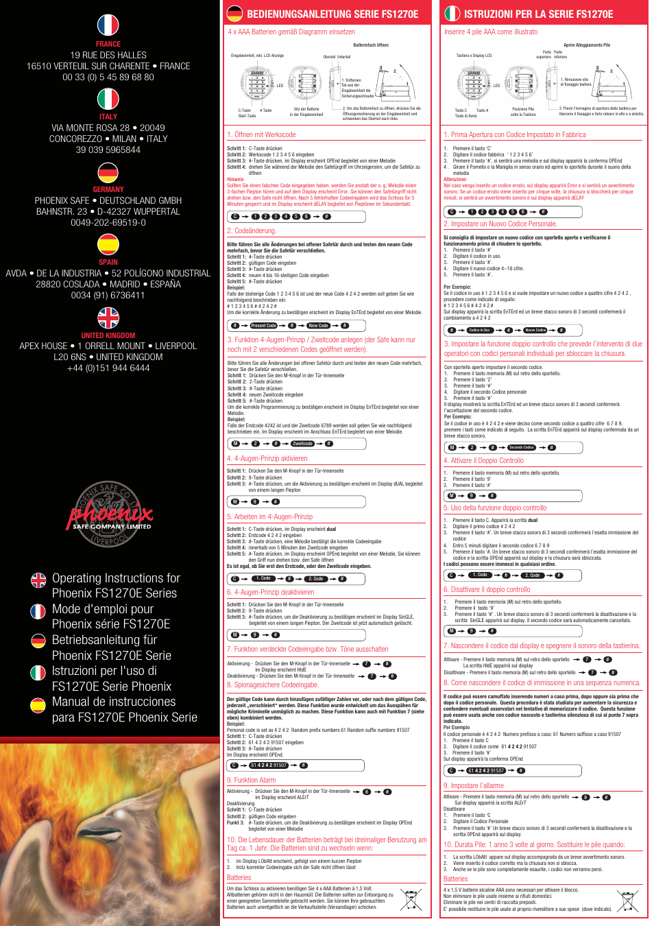 Phoenix FS1270E User Manual | 2 pages