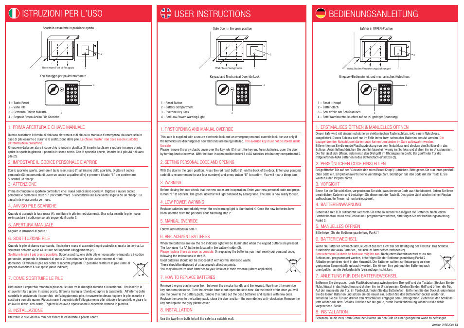 User instructions istruzioni per l’uso, Bedienungsanleitung | Phoenix SS0720E User Manual | Page 2 / 2