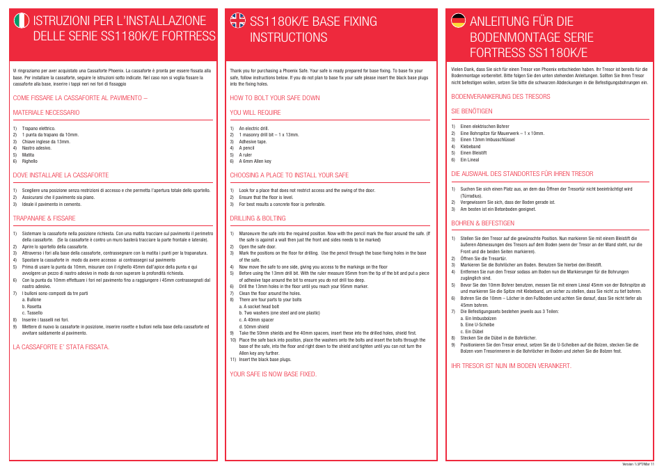 Ss1180k/e base fixing instructions | Phoenix SS1180E User Manual | Page 2 / 2