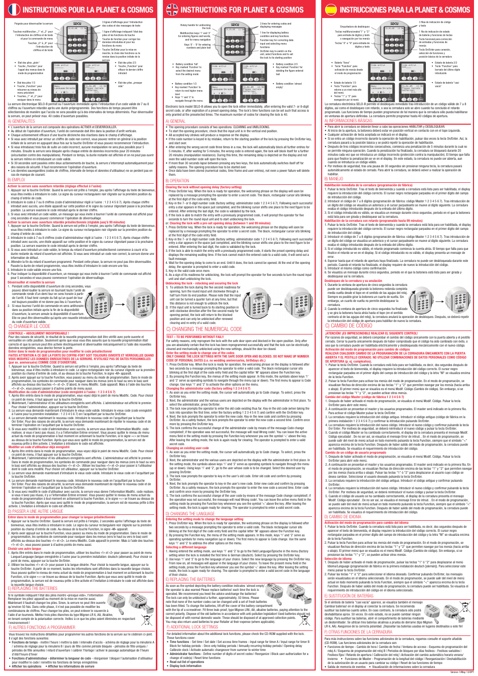 C) changing the numerical code, C) cambio de código, C) changer le code | Phoenix HS0604 User Manual | Page 2 / 2