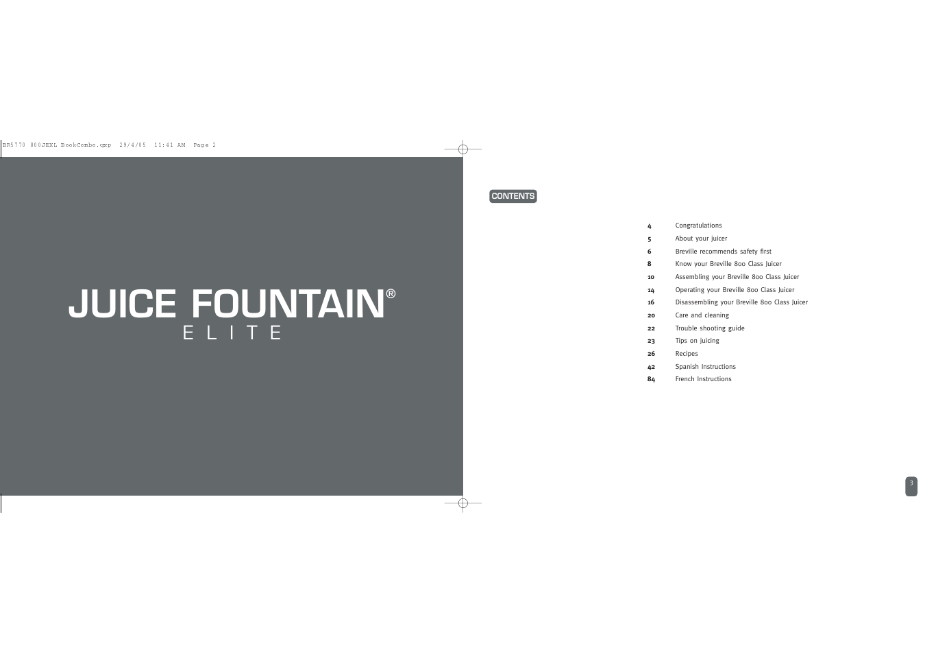 Juice fountain | Breville JUICE FOUNTAIN ELITE User Manual | Page 2 / 63