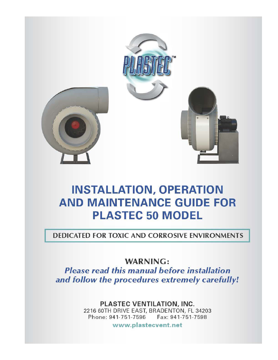 Plastec 50 User Manual | 7 pages