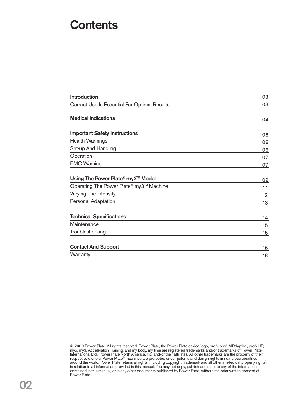 Power Plate my3 User Manual | Page 2 / 16