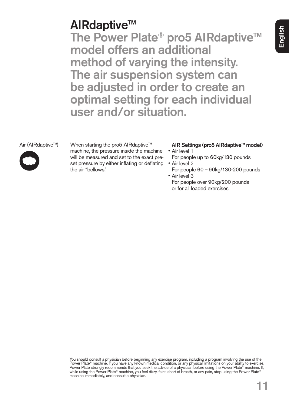 Airdaptive™ the power plate | Power Plate pro5HP User Manual | Page 11 / 16