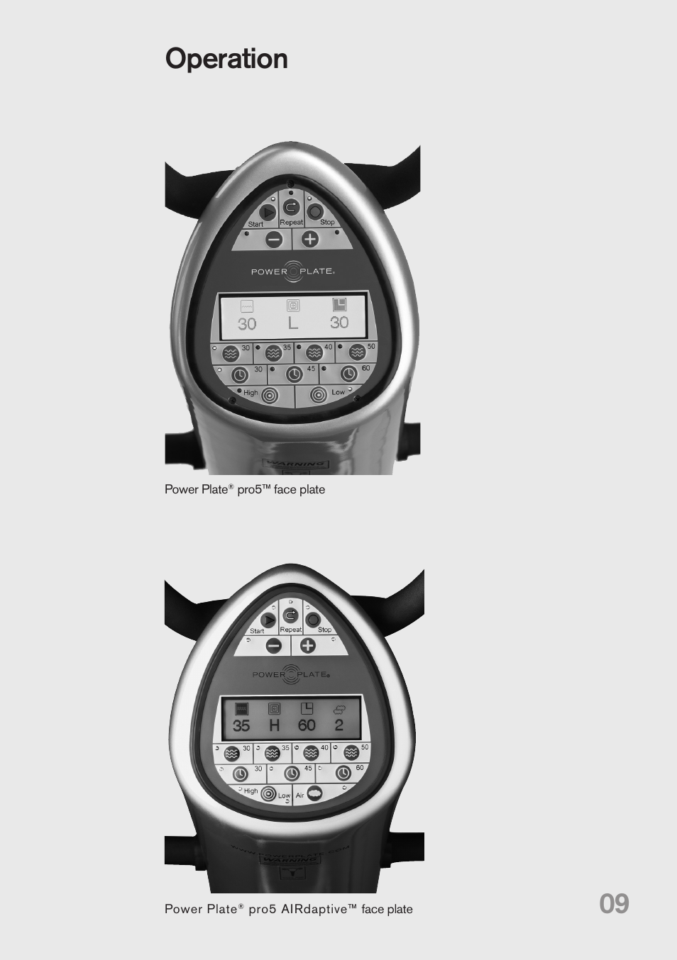 09 operation | Power Plate pro5HP User Manual | Page 9 / 16