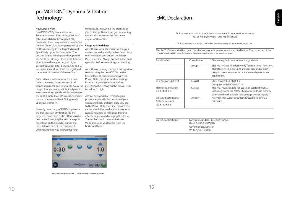 Promotion, Dynamic vibration technology, Emc declaration | Power Plate pro7HC User Manual | Page 6 / 11