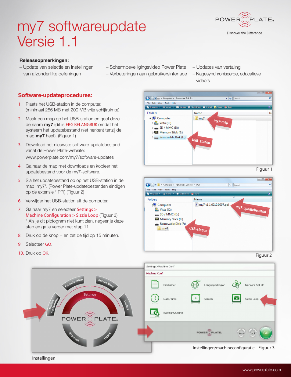 Power-plate-my7-software-update-procedures-nl, My7 softwareupdate versie 1.1 | Power Plate my7 User Manual | Page 15 / 20