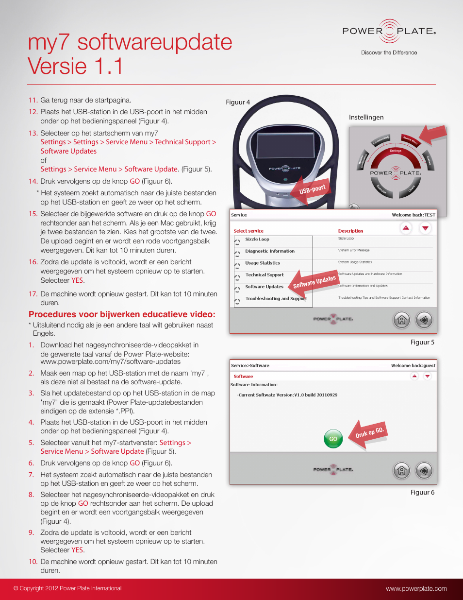 My7 softwareupdate versie 1.1 | Power Plate my7 User Manual | Page 16 / 20