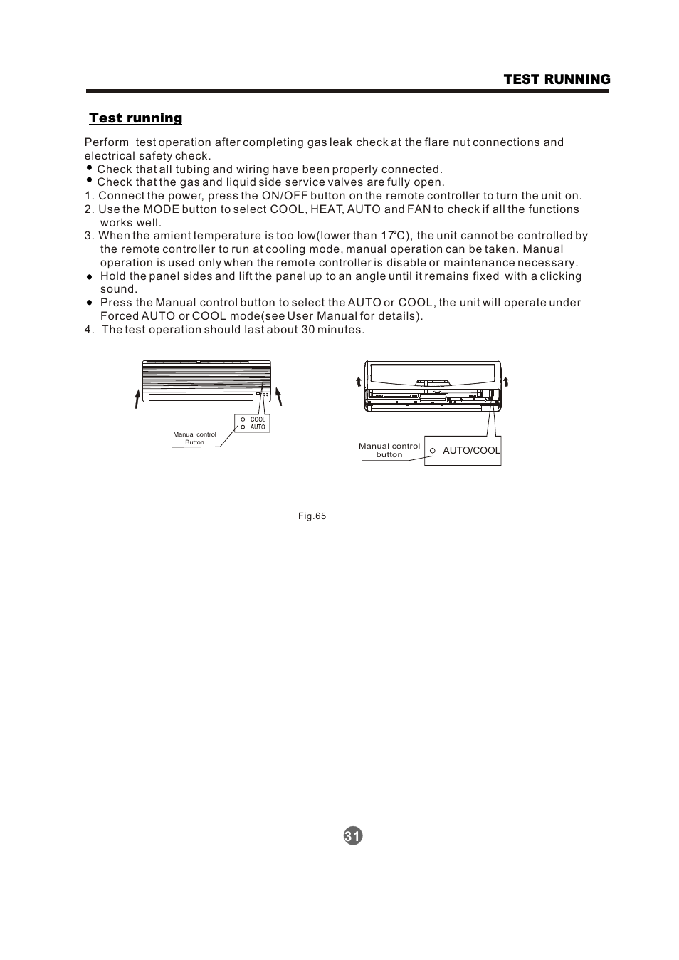 Т³гж 32, Test running, 31 test running | Pridiom Condenser Installation Manual User Manual | Page 32 / 33